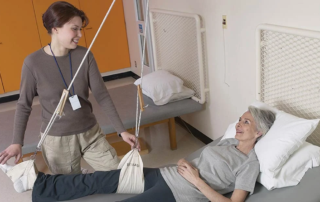 Woman being treated for restless leg syndrome.