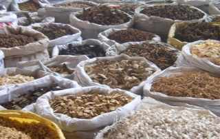 Herbal medicines in bags.