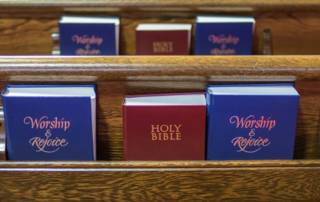 bible and hymnals