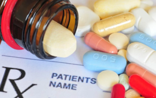 Closeup of Prescription pills.