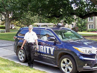 Valerie Gray with her security vehicle