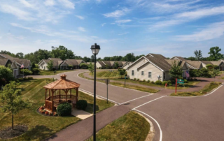 Aerial view of villas in Masonic Village at Dallas.