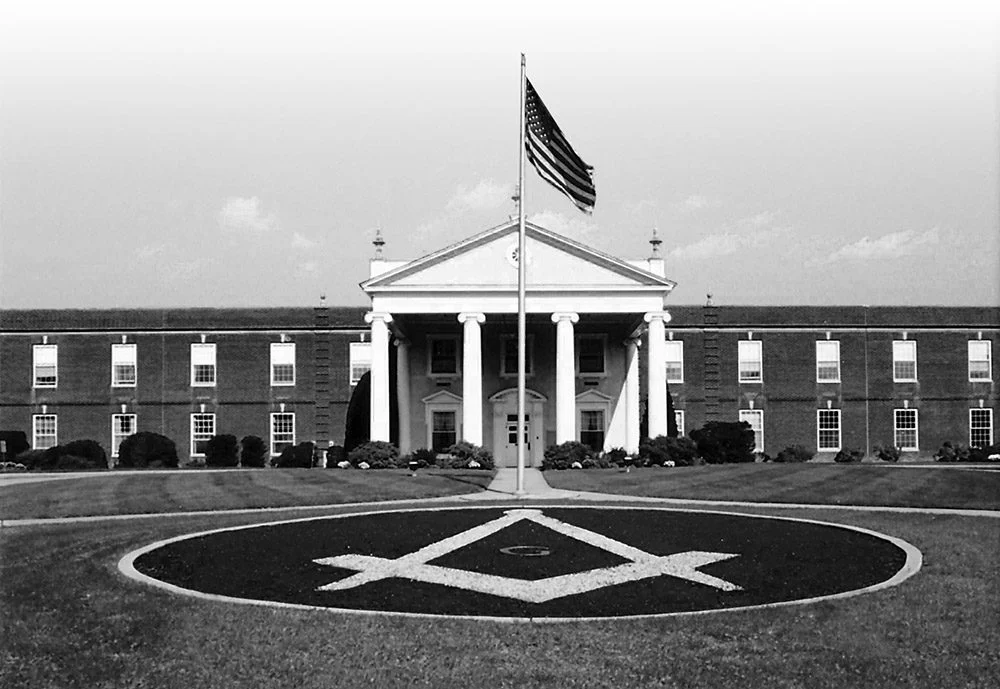 Historic black and white image of Masonic Village at Lafayette Hill.