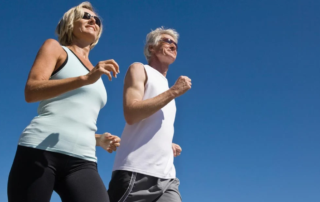 Couple exercising together for heart health.