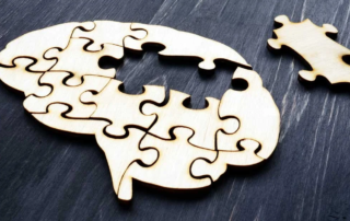Brain-shaped Puzzle missing a piece.
