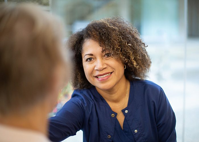 Closeup of hospice doctor