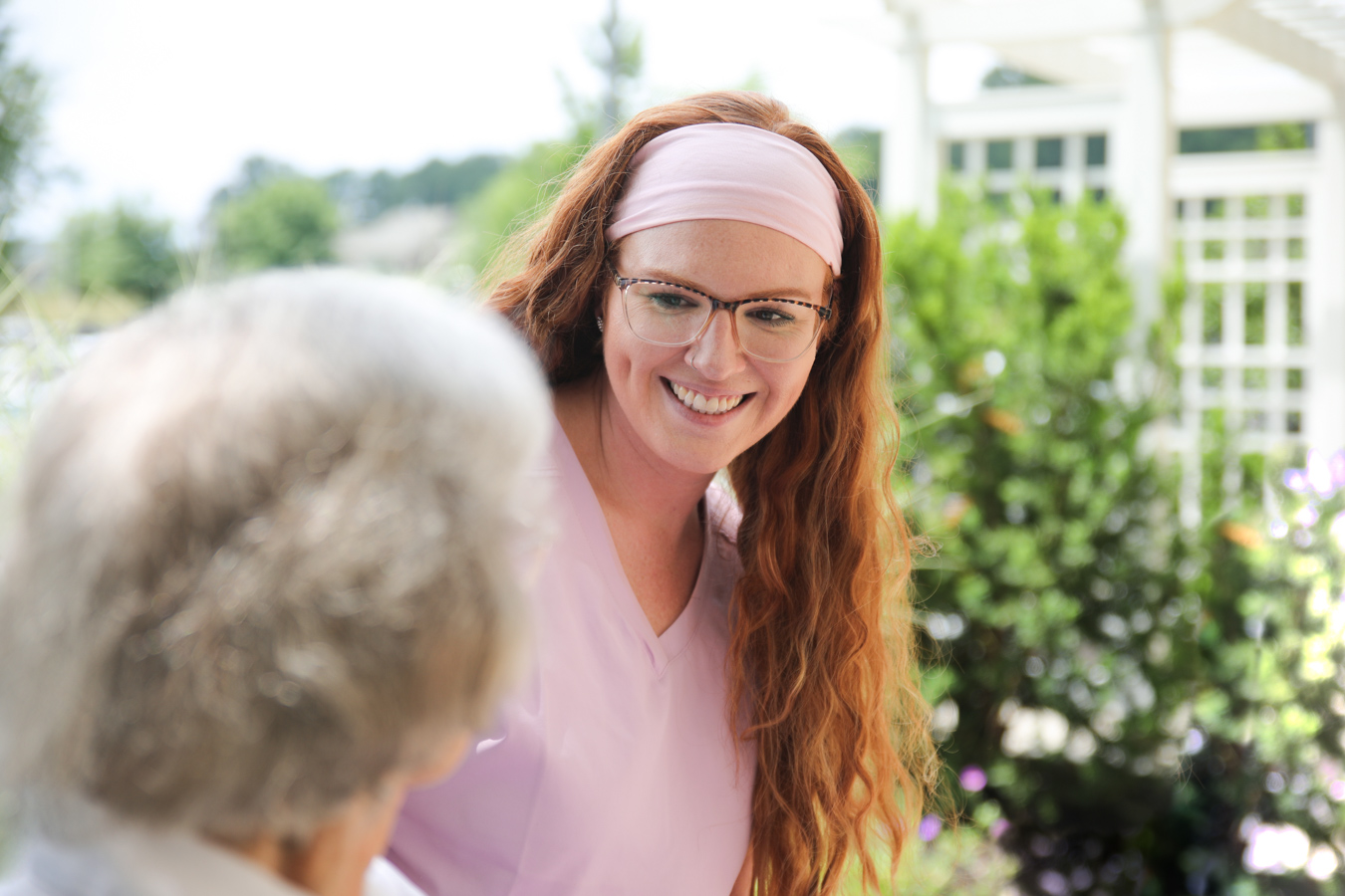 Nurse talking to patient