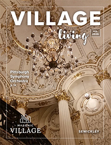 Sewickley Village Living cover featuring ornate ceiling with chandelier