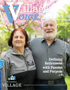 Village Voice Magazine Cover featuring smiling senior couple.