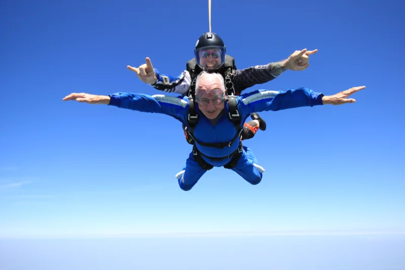 Man skydiving